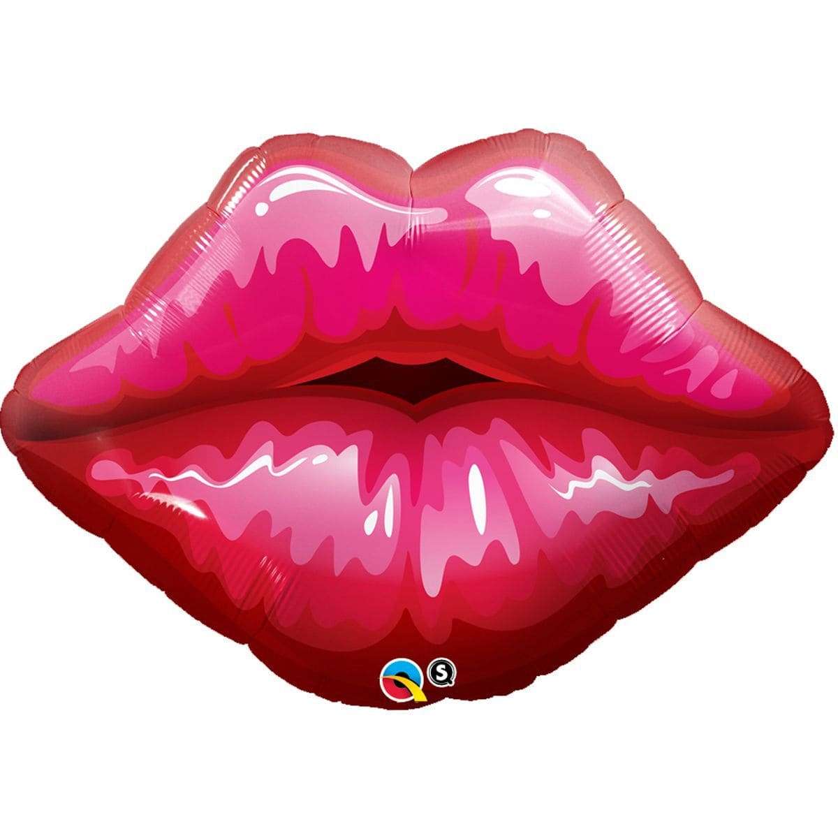Красные алые губы шарик из фольги картинка