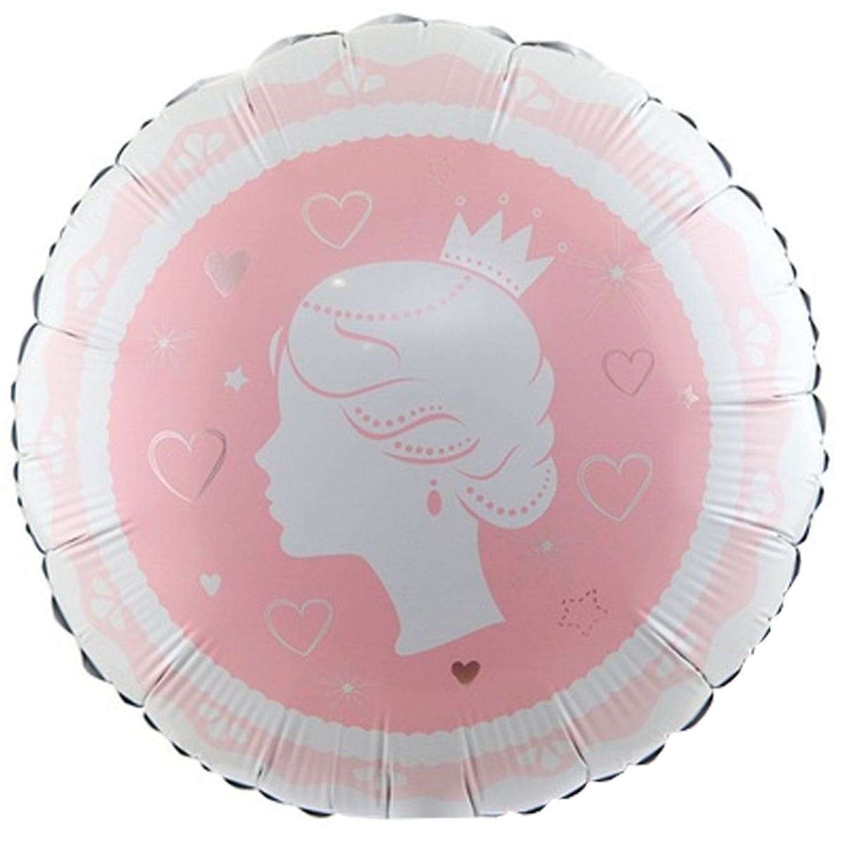 Розовый круг «С Днём Рождения Принцесса!» шарик из фольги картинка 3