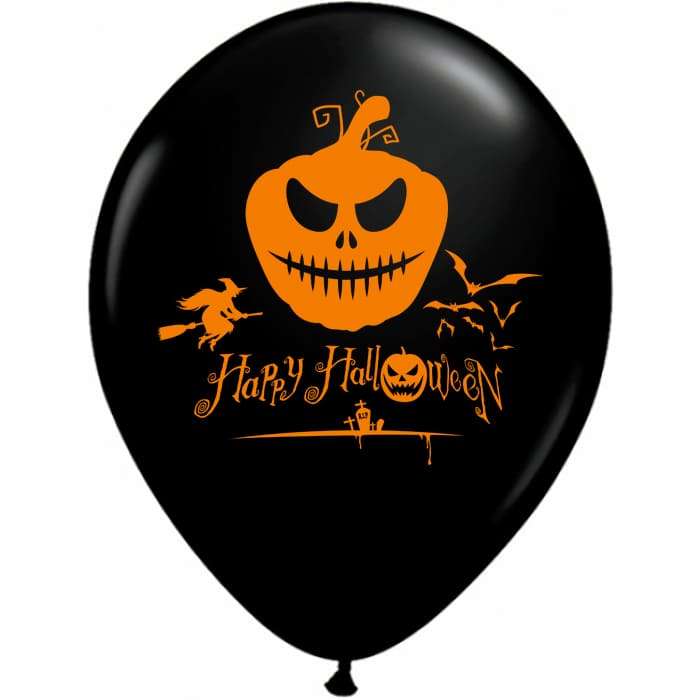 Злая Тыква Happy Halloween чёрный шарик, 35 см картинка