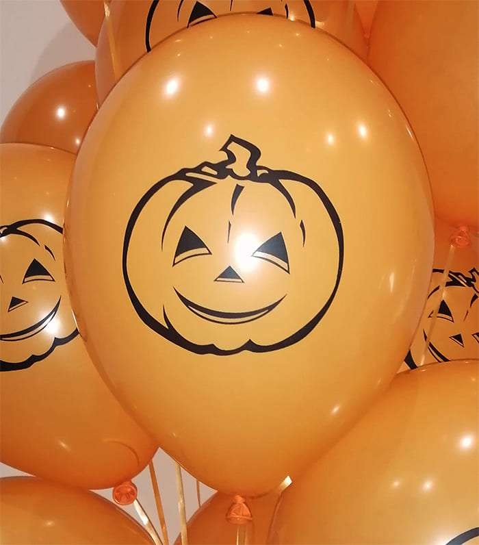 Оранжевый шар тыква шарик Хэллоуин, 35 см картинка 2