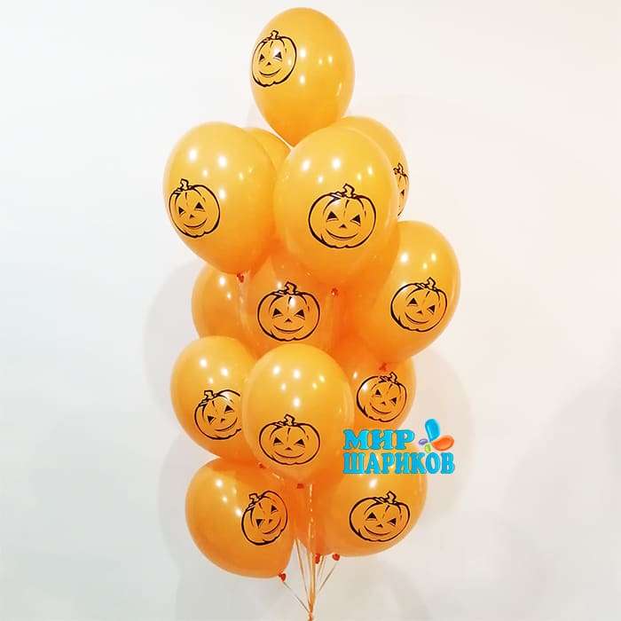 Оранжевый шар тыква шарик Хэллоуин, 35 см картинка 3