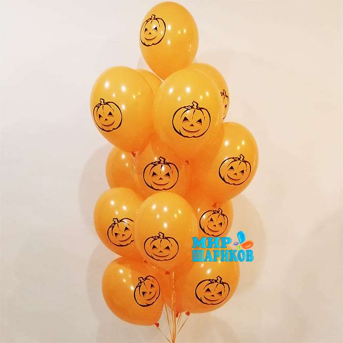 Оранжевый шар тыква шарик Хэллоуин, 35 см картинка 4