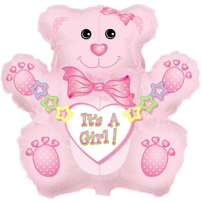 Розовый Медвежонок девочка шарик с гелием картинка
