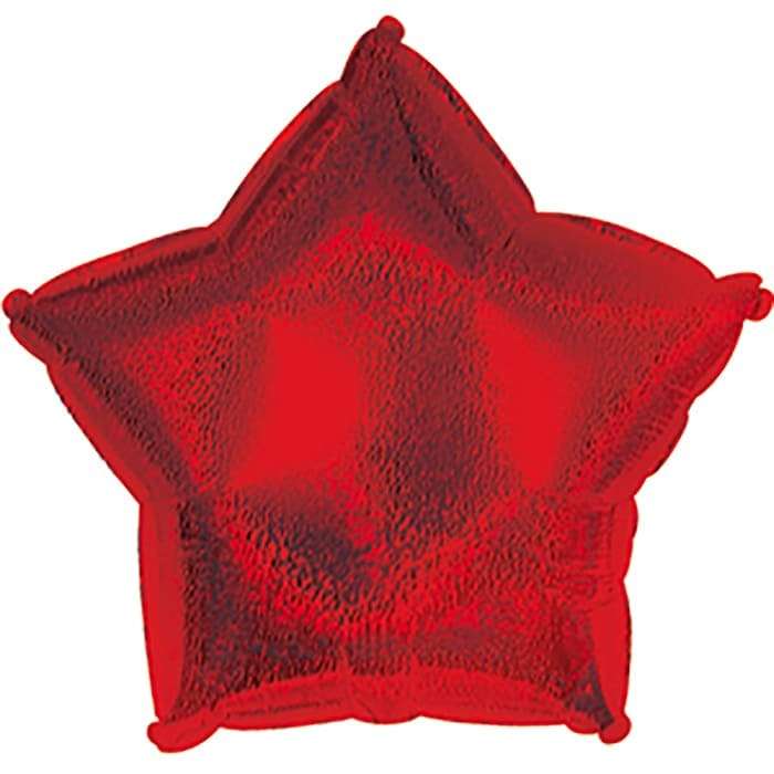 Красная звезда шарик голография 40-45см картинка 2