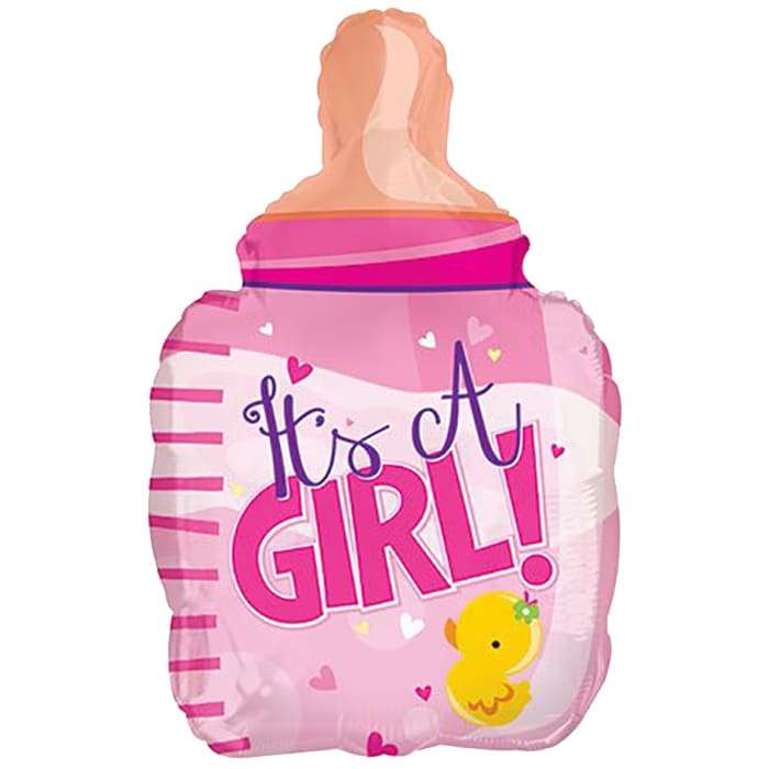 Розовая бутылочка «Это девочка» шарик картинка