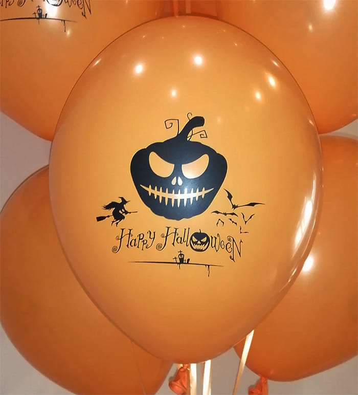 Злая Тыква Happy Halloween оранжевый шарик, 35 см картинка 2