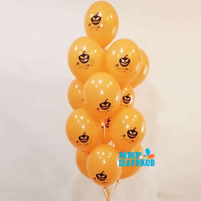 Злая Тыква Happy Halloween оранжевый шарик, 35 см картинка 4