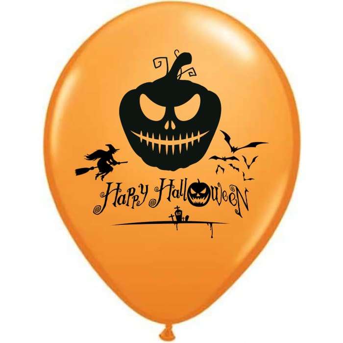 Злая Тыква Happy Halloween оранжевый шарик, 35 см картинка