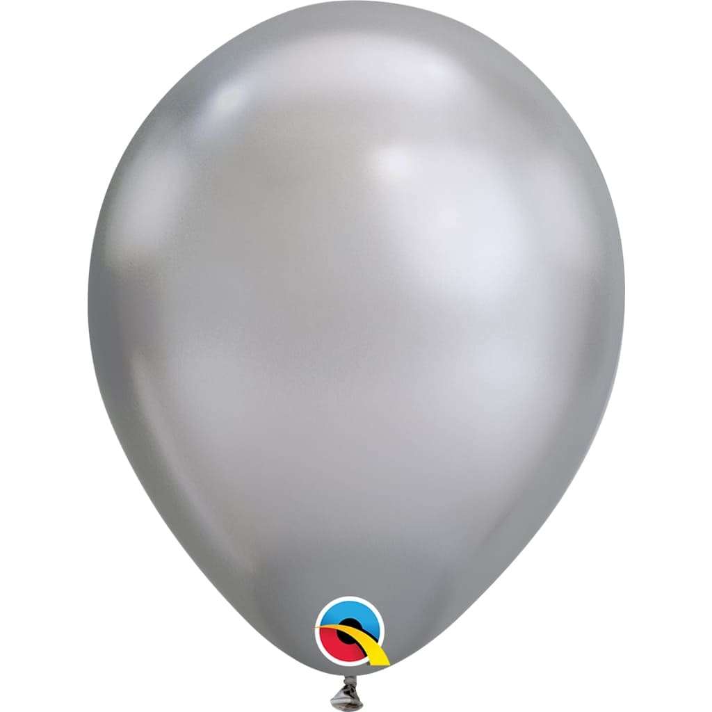 ХРОМ серебряные шарики, 32см, Qualatex (Америка, США) картинка