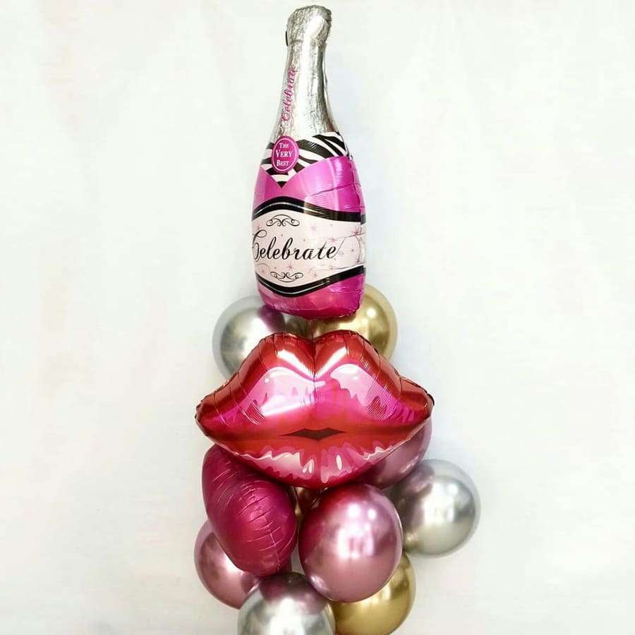 Фольгированный шар розовая бутылка Шампанского картинка 3