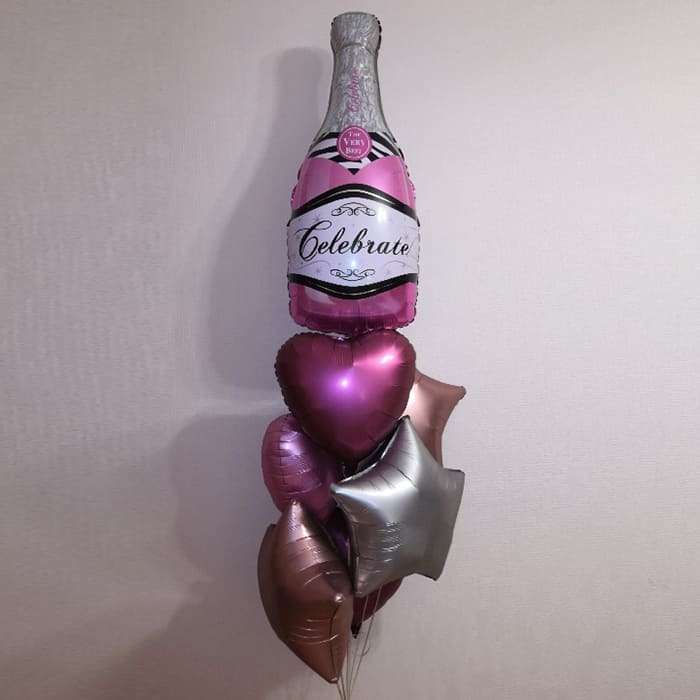 Фольгированный шар розовая бутылка Шампанского картинка 5