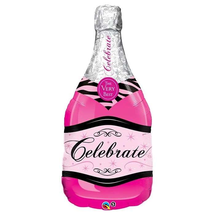 Фольгированный шар розовая бутылка Шампанского картинка