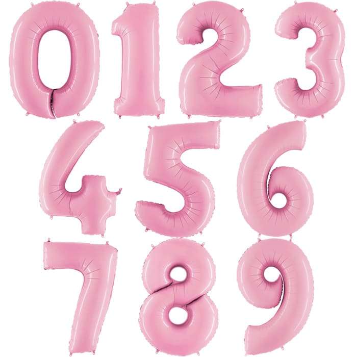 Розовая единичка цифра 1 шарик из фольги картинка 5