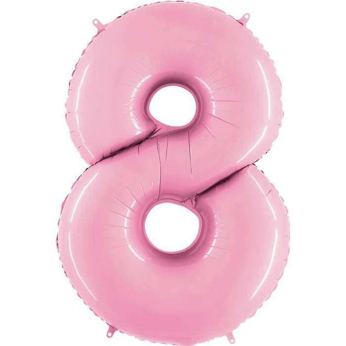 Розовая цифра 8 восемь шарик из фольги картинка