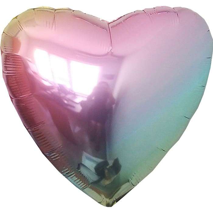Омбре сердце шарик из фольги 40-45см картинка