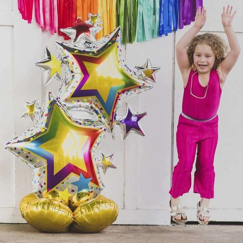 Звезды разноцветные стоячий шарик airloonz картинка 2