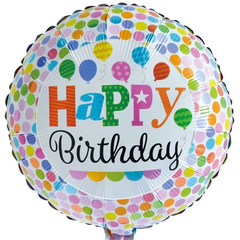 Круг «Happy Birthday» шарик из фольги картинка