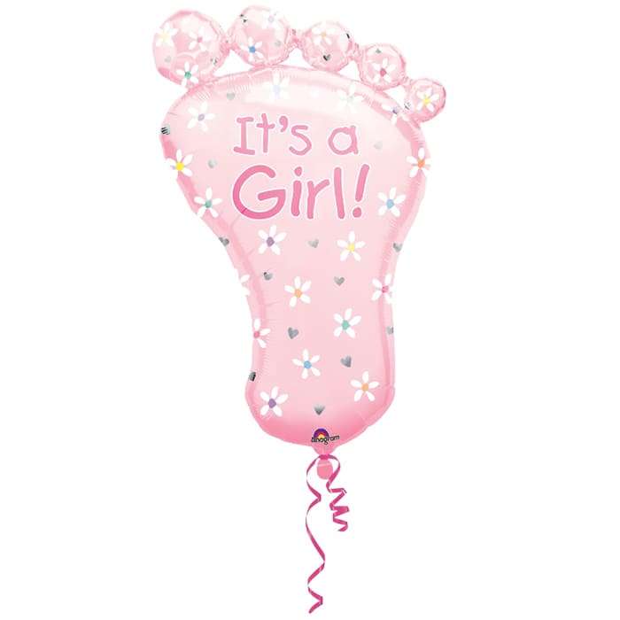 Ножка розовая «It's a Girl!» шарик из фольги картинка 3