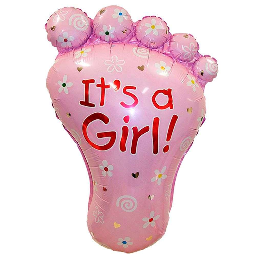 Ножка розовая «It's a Girl!» шарик из фольги картинка
