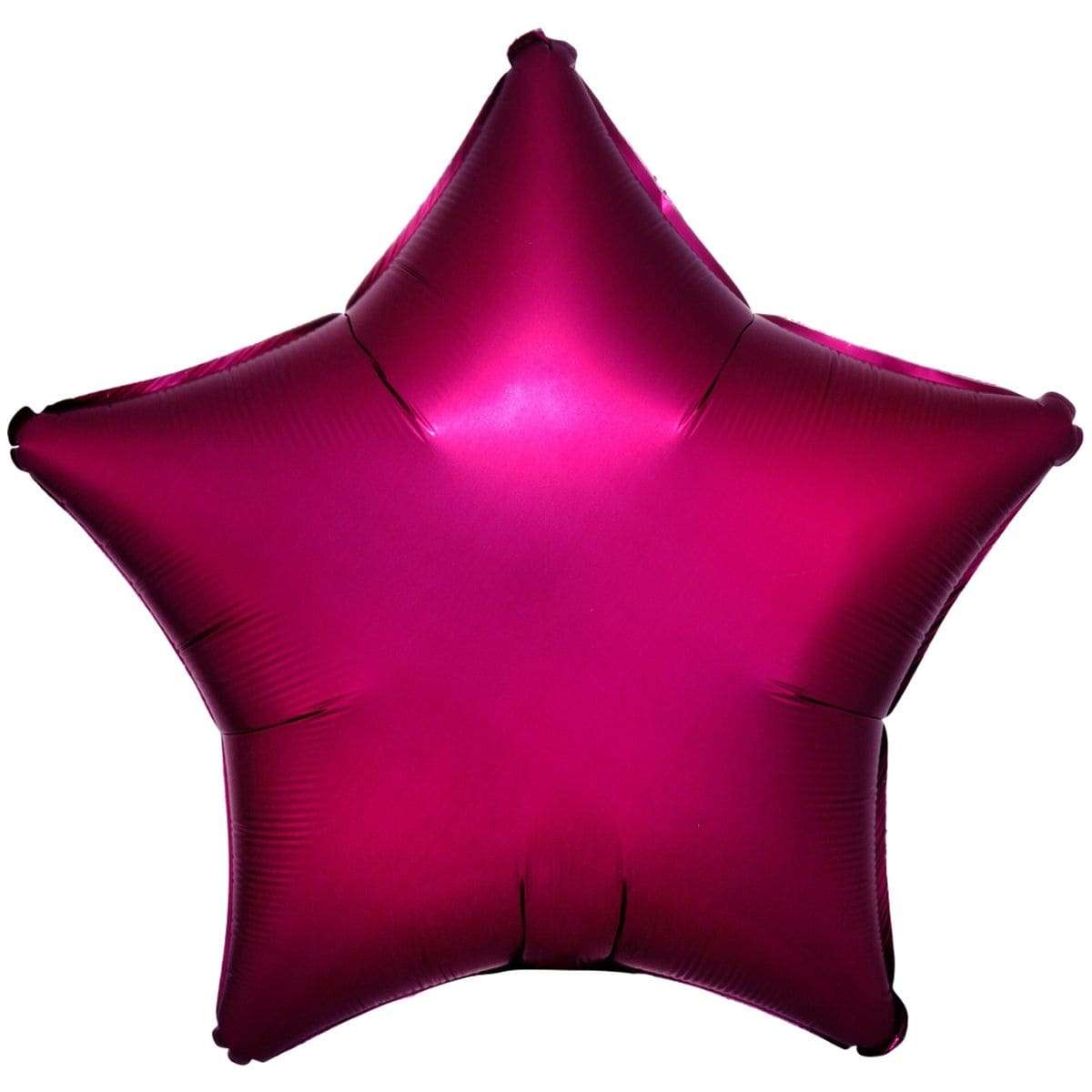 Звезда сатин малиновая бургундий 45 см шарик из фольги картинка 2