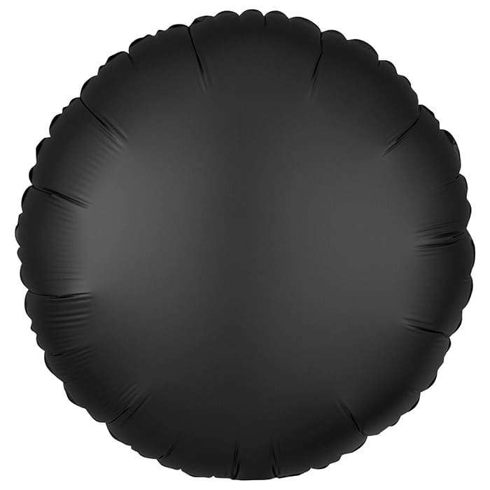 Круг сатин чёрный шарик из фольги 45 см картинка