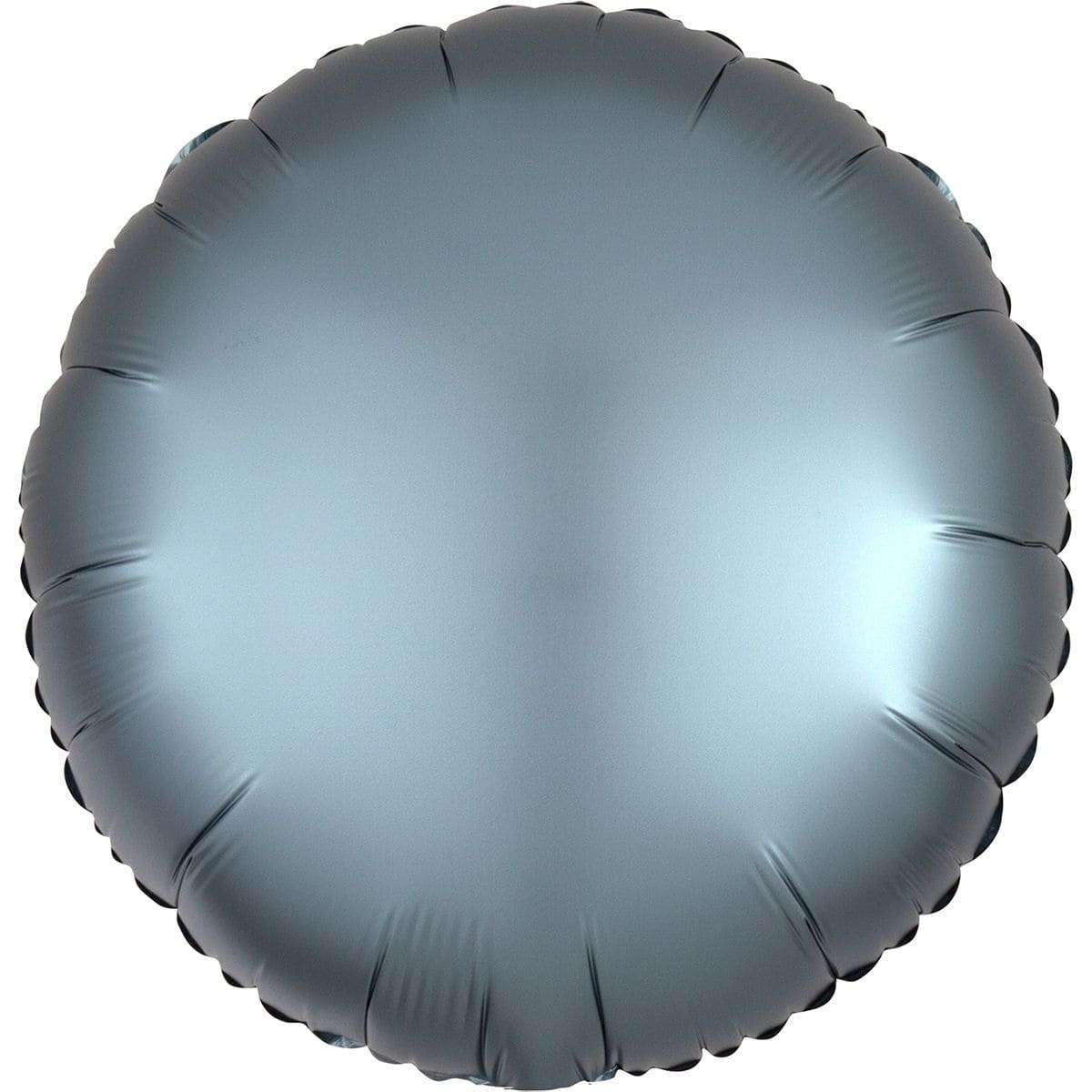 Круг сатин синяя сталь шарик из фольги 45 см картинка