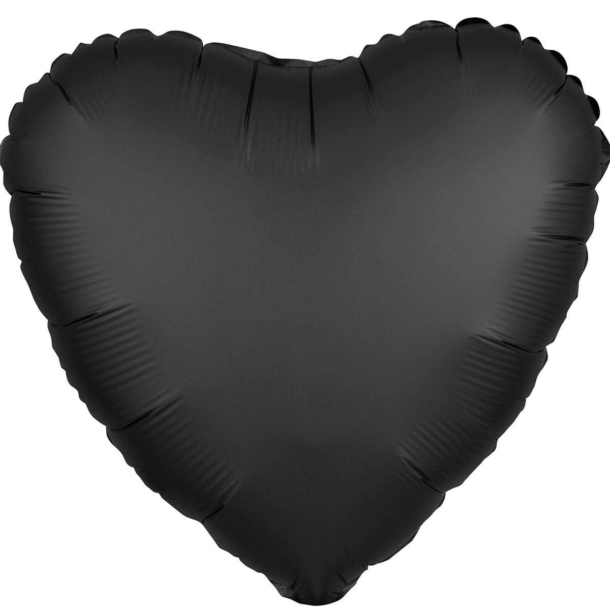 Сердце сатин чёрное шарик из фольги 45 см картинка