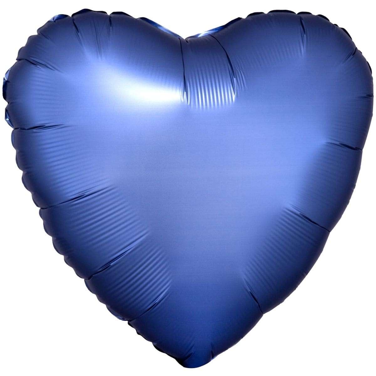 Сердце сатин синий азур шарик из фольги 45 см картинка 2