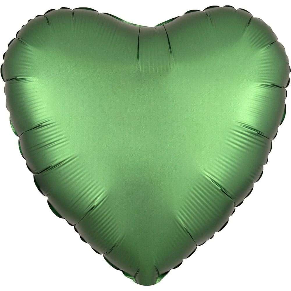 Сердце сатин зелёный шарик из фольги 45 см картинка