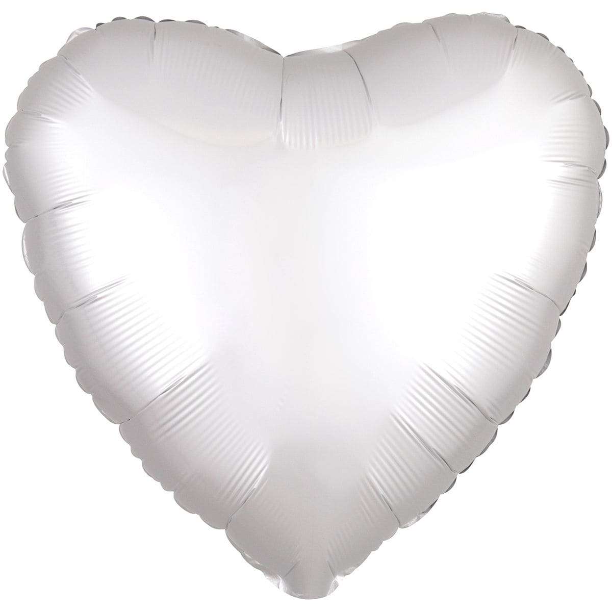 Сердце сатин белый шарик из фольги 45 см картинка