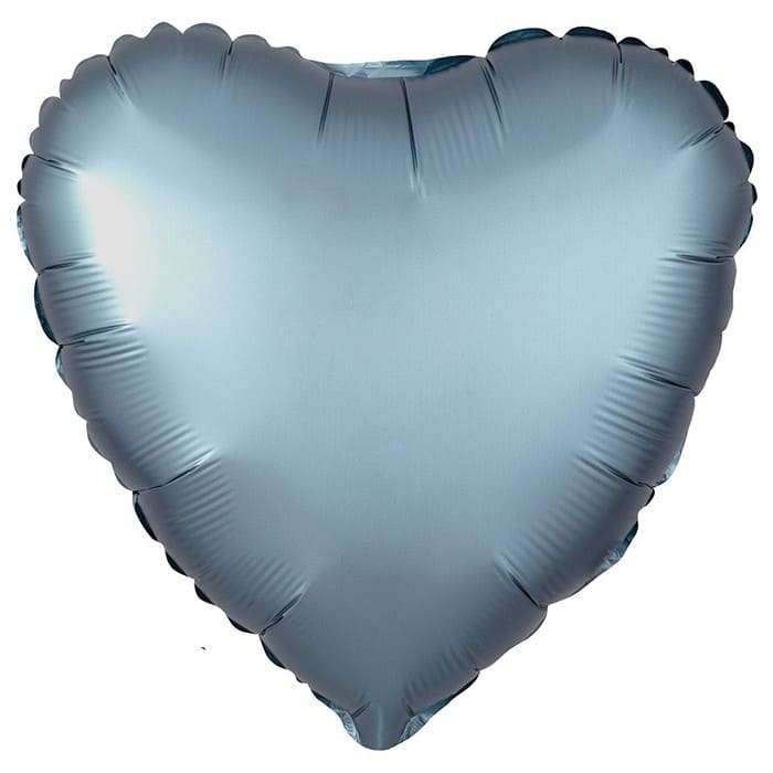 Сердце сатин синяя сталь шарик из фольги 45 см картинка