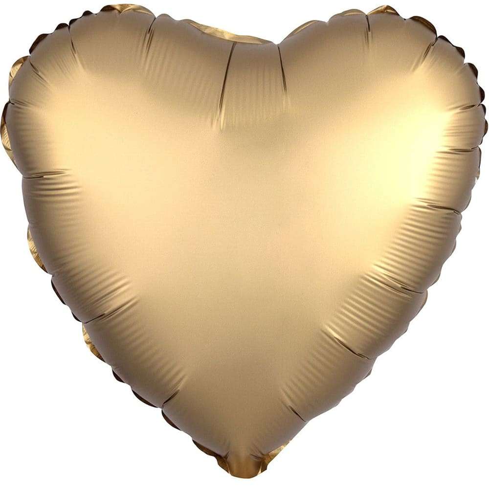 Сердце сатин золотой шарик из фольги 45 см картинка