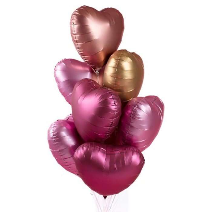 Сердце сатин розовое золото шарик из фольги 45 см картинка 3