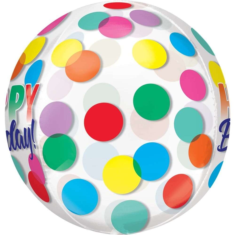 Сферв «Happy Birthday» шар с кружочками картинка 3