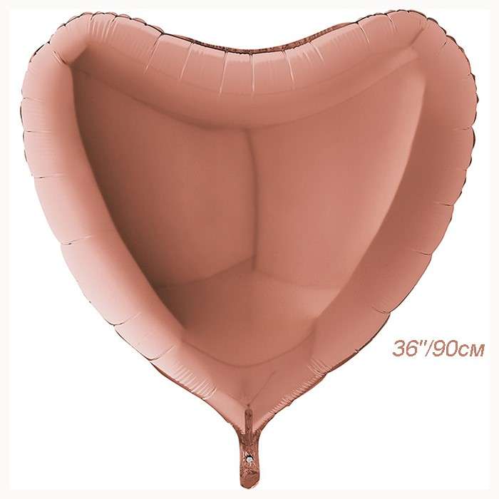 Большое сердце розовое золото шарик из фольги 36 дюймов картинка 2