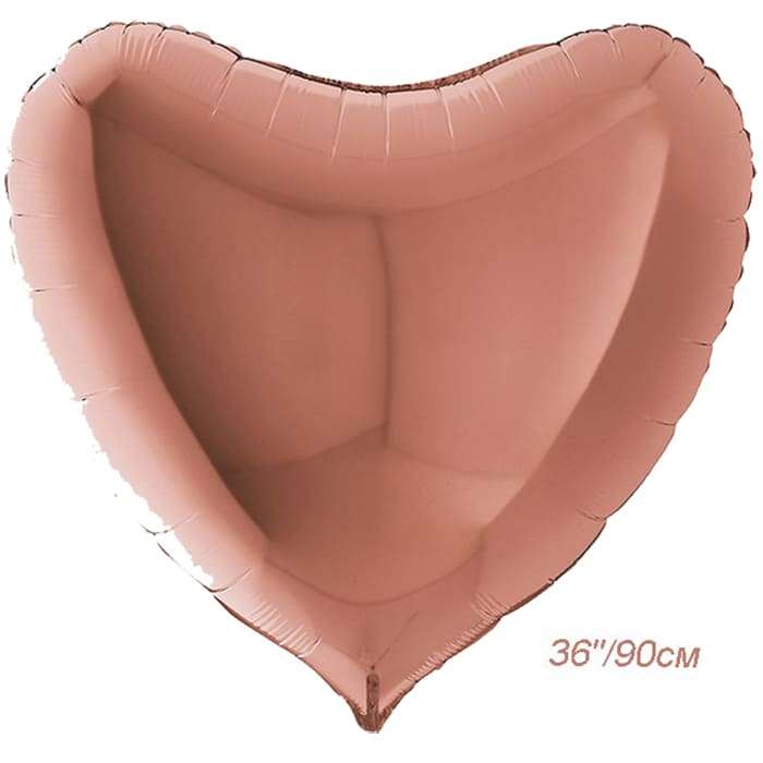 Большое сердце розовое золото шарик из фольги 36 дюймов картинка