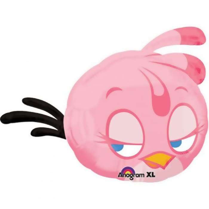 Розовая птица Стелла Angry Birds шарик из фольги картинка 3