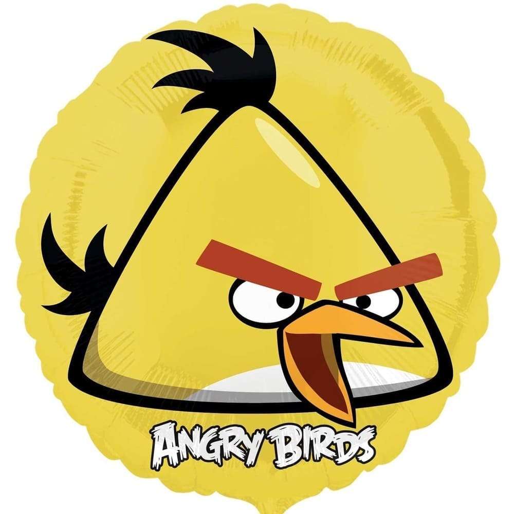 Круг жёлтая птичка Чак Angry Birds шарик из фольги картинка