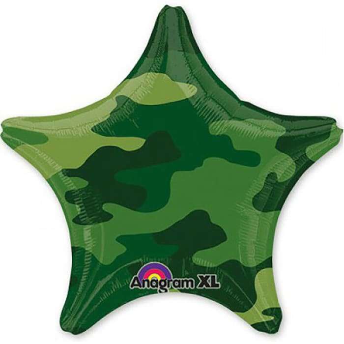 Звезда камуфляжного цвета шарик из фольги картинка 2