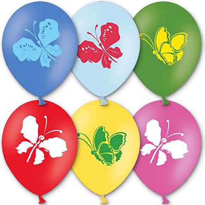 Воздушные шары «Бабочки» 30 см ассорти картинка 2