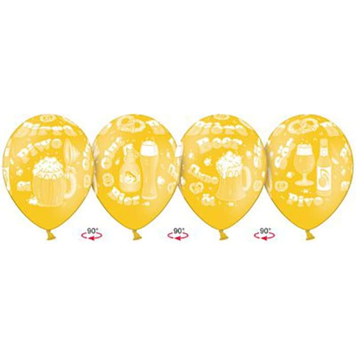 Желтые воздушные шары «Пиво» 35 см картинка 2