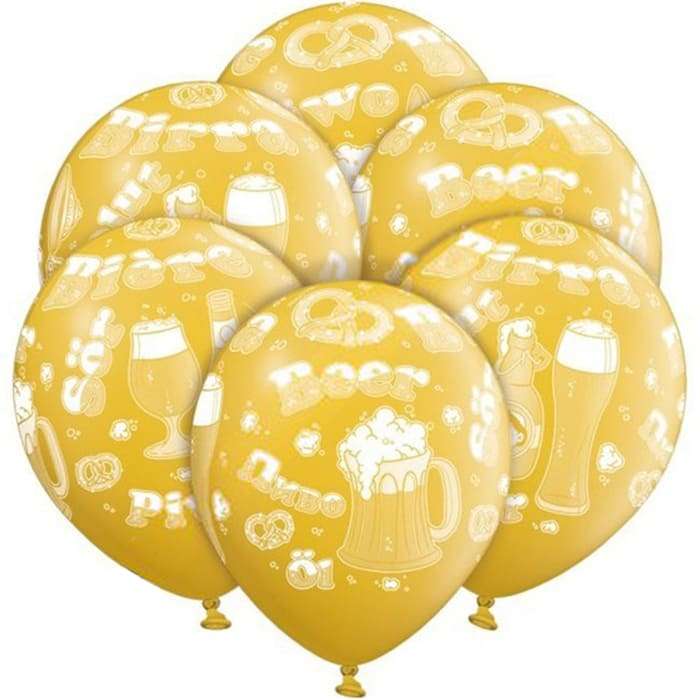 Желтые воздушные шары «Пиво» 35 см картинка