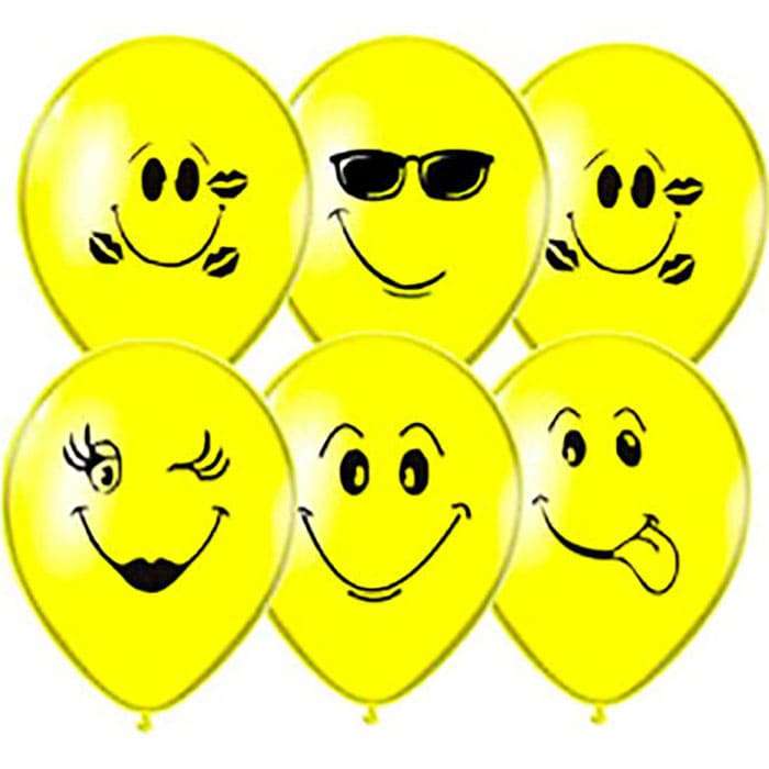 Жёлтые шарики «Улыбки» 30 см картинка