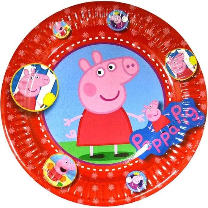 Тарелки «Свинка Пеппа» красные 18 см (10 шт/уп) картинка