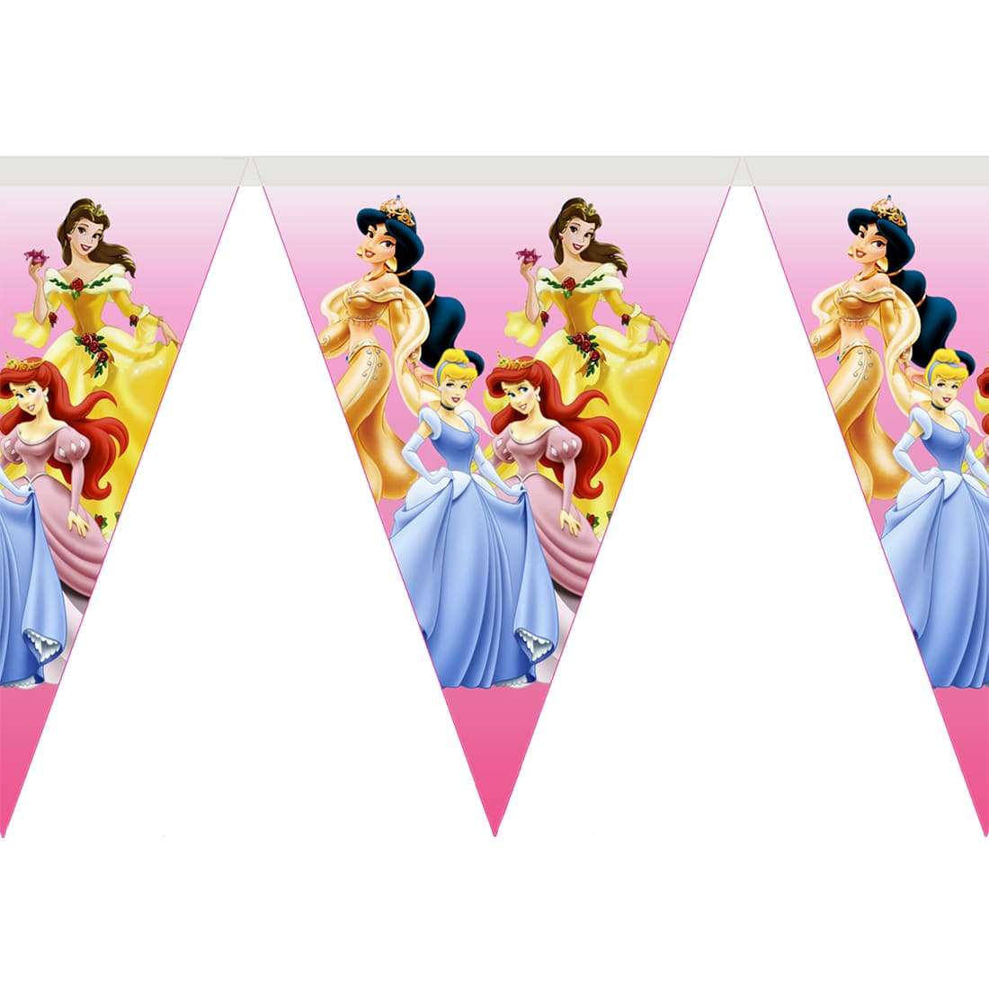 Гирлянда бумажная «Принцессы Дисней» розовая, 210 см картинка