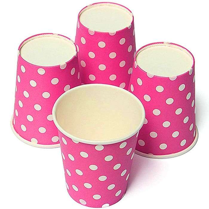 Бумажные стаканчики «Горох розовый» 10 шт/уп картинка 2
