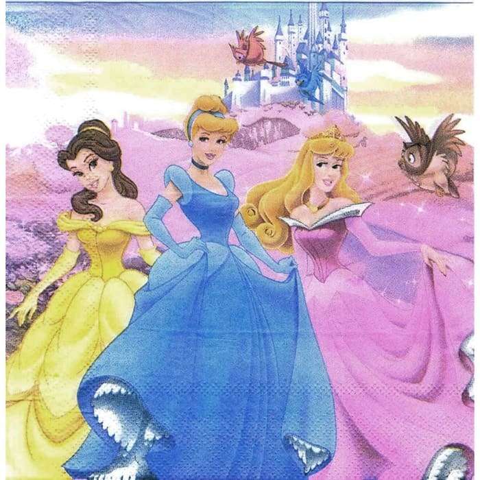 Бумажные салфетки «Принцессы» 10 шт картинка
