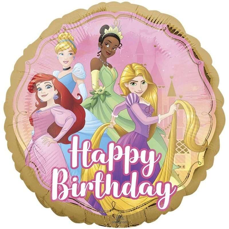 Шарик «Happy Birthday Princesses» двухсторонний картинка 2