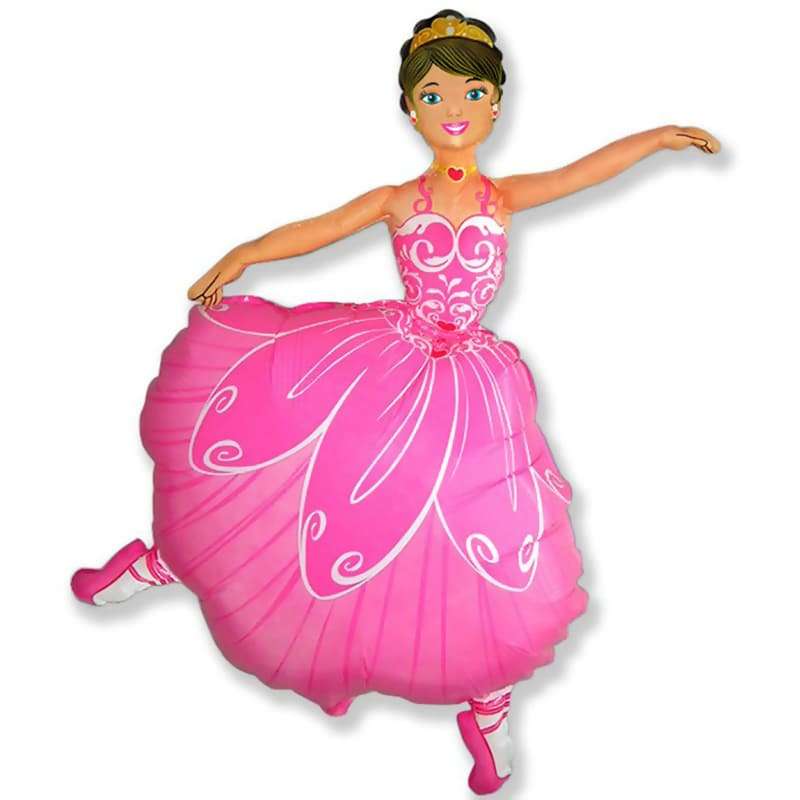 Балерина в розовом платье шарик из фольги картинка
