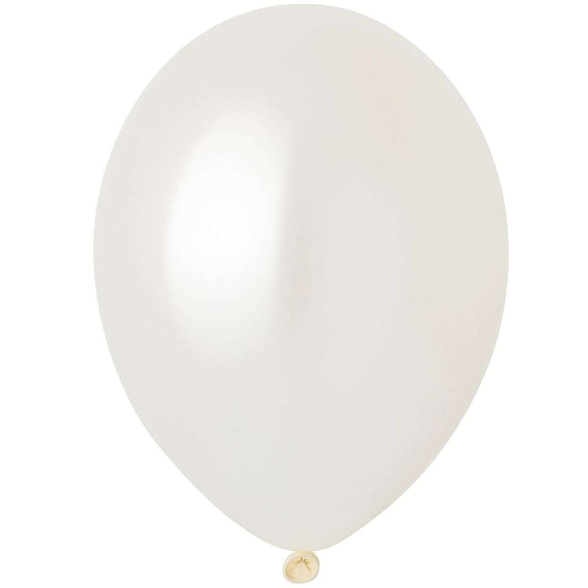 Белый гелиевый шар металлик 20-25см картинка